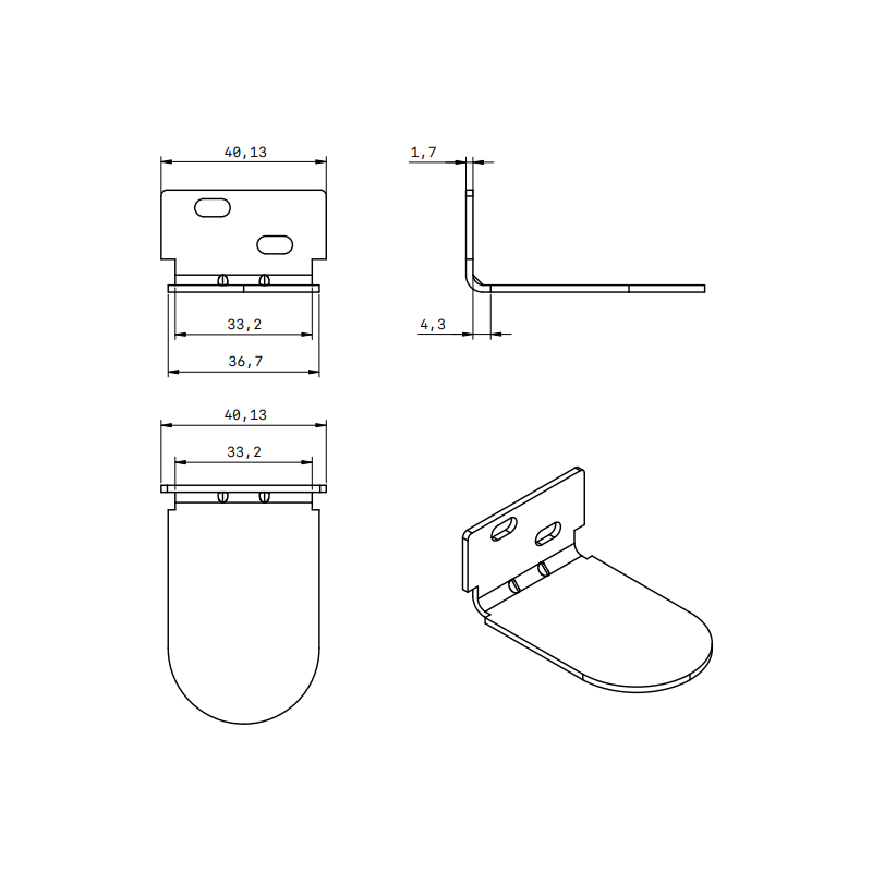 Suporte Uniline Evolution Médio sem rolamento