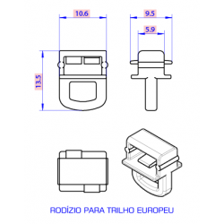 RODIZIO PARA TRILHO EUROPEU MAX