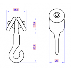 Rodízio para cortina Hospitalar