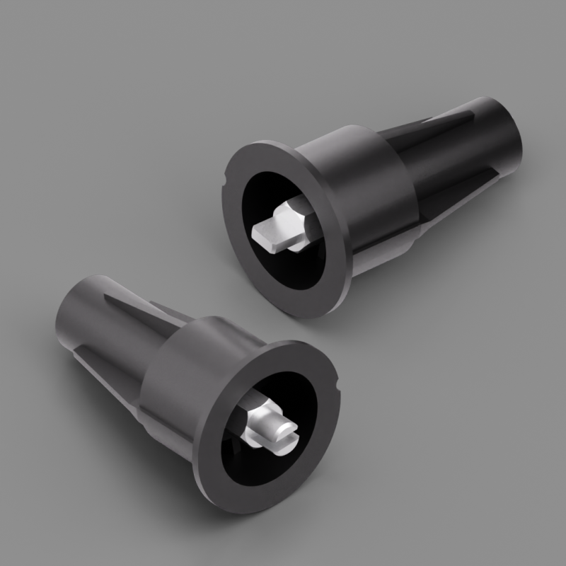 copy of PONTEIRA 61MM DUPLA COM PINO METALICO 12MM PRETO